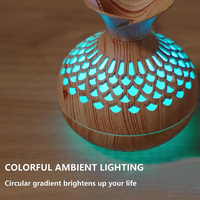 Nouveau Humidificateur à Fleurs en Bois USB Rechargeable, Diffuseur d'Huiles Essentielles Portable pour Maison et Bureau