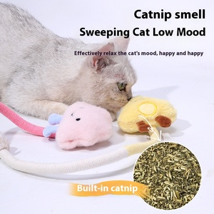 Nuevo juguete interactivo para masticar perros y gatos al por mayor, cuerda para morder de felpa de algodón ecológica con hierba gatera - Product Image 4