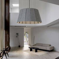 Lampe suspendue en feutre recyclé avec éclairage LED moderne acoustique pour la décoration de la maison et du bureau, hauteur réglable et intensité variable
