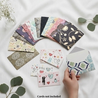 Ensemble d'enveloppes miniatures de luxe à motifs floraux, imprimées en couleur, avec pelliculage mat, pour cartes-cadeaux et espèces