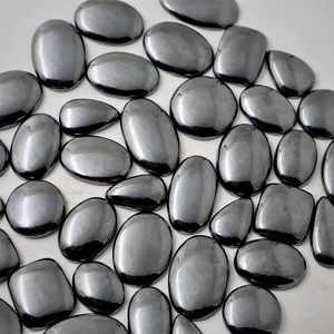 Lot en gros de cabochons en hématite 100 % naturelle à effet optique lumineux pour la fabrication de bijoux - Product Image 4