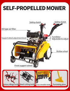 Desmalezadora Rotativa de 50 cm y 60 cm de Ancho para Suelo Agrícola, Maquinaria de Jardinería para el Cuidado de Huertos y Céspedes, Puede Desmalezar Hierba y Labrar la Tierra - Product Image 4