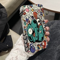IPhone 16 Promax 15 Pro 14 Promax Book Cover Transparent Crazy Graffiti Pattern Book Phone Case