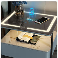 Table de chevet intelligente en usine en Chine avec charge sans fil Table de chevet intelligente