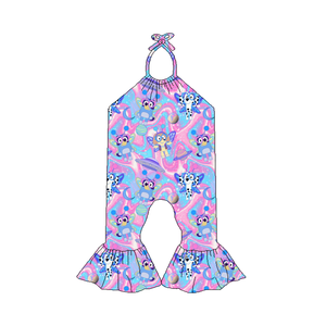 Baju terusan anak perempuan baru lahir, motif Barat celana panjang tanpa lengan Bodysuit kasual dengan gaya Tie-Up - Product Image 5