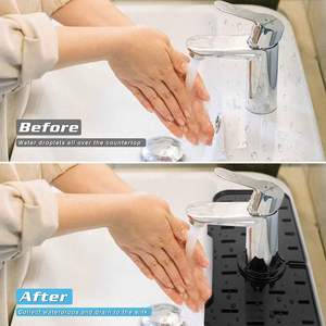 Custom Logo New Silicone <b>Mat</b>,<b>Sink</b> Splash Guard Drip Catcher for <b>Sink</b> <b>Mat</b>,Kitchen Faucet Water Draining Pads - Product Image 2