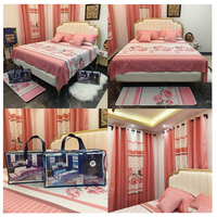 Vente en gros de parures de lit de qualité supérieure, 13 pièces, taille king, imprimées, avec poches profondes, avec rideaux assortis, Juego De Sabanas