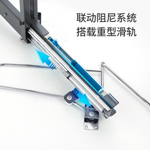 Unihopper <b>Corner</b> Cabinet Double Layer Pull Out <b>Basket</b> Shelf L Shape Damping Linkage Modern Minimalist Style Iron Chrome Plating - Product Image 2