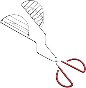 Pinces à tacos en acier inoxydable, poignée antidérapante rouge, robustes, résistantes aux hautes températures, sans danger pour les aliments, compatibles lave-vaisselle, pince de cuisine - Product Image 5