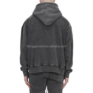 เสื้อฮู้ดดี้พรีเมียมแบบวินเทจทรงโอเวอร์ไซส์สำหรับผู้หญิงและผู้ชาย สไตล์ย้อนยุคฟอกสีซีดแบบทำสีซีดด้วยแสงแดด พร้อมเชือกผูก ปรับแต่งได้ตามสั่งแบบ OEM&ODM - Product Image 3