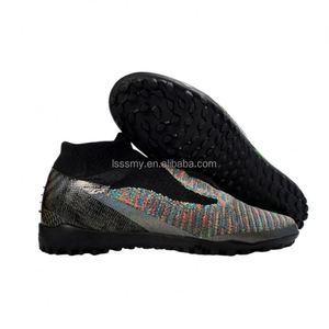 Botas de fútbol FG/TF al por mayor OEM/ODM para adultos y jóvenes, con opciones antideslizantes, ligeras y transpirables de tejido. - Product Image 4