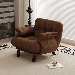 Sillón de Salón Estilo Vintage Francés en Color Crema, Silla de Tela con Patas Altas para Sala de Estar, Sofá Individual para Dormitorio - Product Image 3