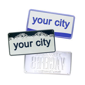 Placa de matrícula de logotipo personalizado en relieve para vehículos, placa de cartel de estaño en blanco de aluminio para sublimación de coche reflectante decorativa del Reino Unido - Product Image 1