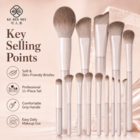 Ensemble de pinceaux de maquillage professionnels de luxe en fibres, avec logo personnalisé OEM, pour un maquillage aérien, une couvrance éclatante, une finition sculptante pour le visage et les yeux.