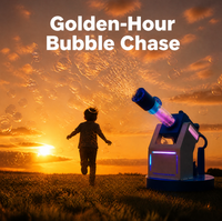 Máquina Interactiva de Burbujas de Humo, Equipo de Juegos Infantiles con Luces LED, Atracciones de Diversión al Aire Libre que Funcionan con Monedas