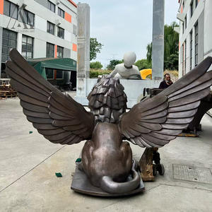 Projet <span class=keywords><strong>de</strong></span> décoration <span class=keywords><strong>de</strong></span> place publique monumentale, conception personnalisée, sculpture <span class=keywords><strong>de</strong></span> bête mythique en laiton antique <span class=keywords><strong>de</strong></span> grande taille pour l'extérieur - Product Image 3