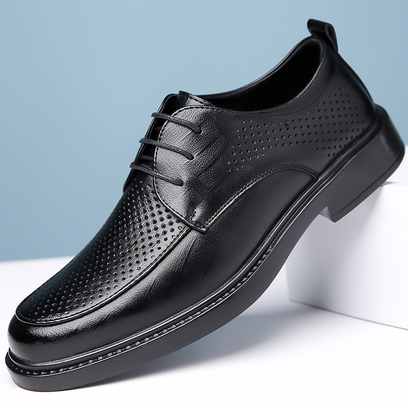 Black openwork shoes