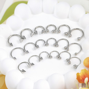 Anneau de septum en acier inoxydable en forme de fer à cheval, barbell circulaire courbé, anneau de nez, <span class=keywords><strong>piercing</strong></span> hélix, bijoux de corps unisexe, cadeau de mariage hip-hop - Product Image 4