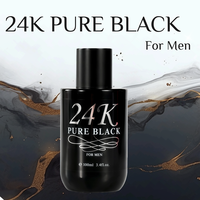 Parfum pour homme 100 ml 24K Pure Black, best-seller, longue tenue, parfum boisé OUD, brume parfumée, adapté à de multiples occasions