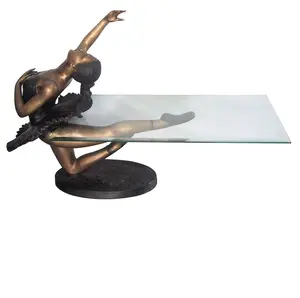 Современная Художественная металлическая латунная статуя девушки бронзовая голая обнаженная леди скульптура стол с пикантными ногами бронзовая голая женщина скульптура журнальный столик