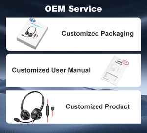 Ong mới Tai nghe điện thoại văn phòng tiếng ồn hủy bỏ tai nghe với microphone trung tâm cuộc gọi Tai nghe với nút tắt tiếng - Product Image 2