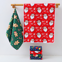 Quantité minimale de commande usine – Serviette de cuisine et de maison multi-usages en microfibre éponge, imprimé thème Noël, séchage ultra rapide
