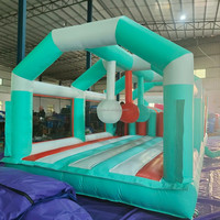 Château gonflable portable de haute qualité sur le thème des animaux, lit de saut gonflable 4m x 4m en PVC, toboggan pour aire de jeux pour enfants