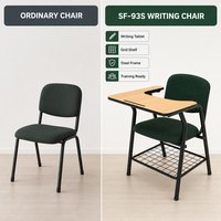 Chaise de formation avec tablette intégrée et étagère de rangement sous le siège pour salles de classe, salles de conférence et salles de séminaire