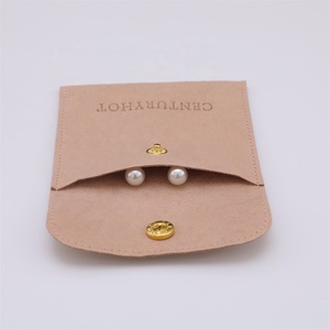 PUPPYSEW 8*8cm Sacs à bijoux en microfibre rose personnalisés, pochette d'emballage pour bijoux en velours, sac à bijoux avec logo - Product Image 3