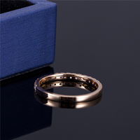 MSR-451 Usine En Gros 2mm 10k Or Moissanite Diamant Alliance Ensemble 3mm Forme Ronde Éternité Bijoux Anneaux