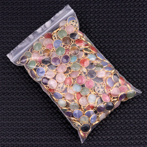 Colgante facetado pulido de cobre chapado de 10 mm de corte redondo para accesorios de joyería DIY, collares y pendientes - Product Image 4