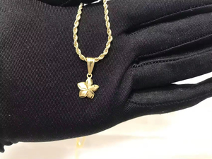 <span class=keywords><strong>Collier</strong></span> personnalisé en acier inoxydable plaqué or, design géométrique tendance, motif fleur de pignon, pour femme, idéal comme cadeau - Product Image 3