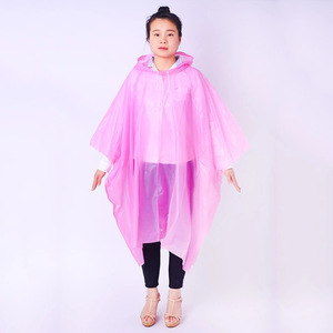 Poncho de pluie léger en PEVA promotionnel avec cordon de serrage sur le capuche pour festival - Product Image 1