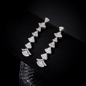 250417 Juego de Collar y Pendientes de Circonita Cúbica de Dubái para Mujer, Chapado en Rodio, Hecho a Mano para Fiestas, Bodas y Compromisos - Product Image 5