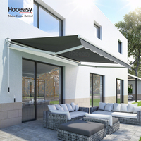 Auvent mural extérieur en aluminium Hooeasy, protection solaire pour la cour, auvent de balcon, auvent de pluie, auvent de terrasse, auvent rétractable à bras pliable