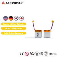 Produsen OEM AS402525 Baterai Lithium Polymer 3.7V 200mAh untuk Peralatan Perlindungan Lingkungan