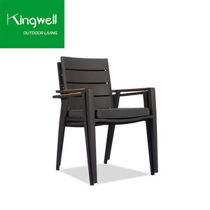 Balcone esterno ristorante mobili in alluminio sedia da giardino bistrot sedie in metallo bracciolo teak sedie da pranzo <span class=keywords><strong>patio</strong></span> - Product Image 2