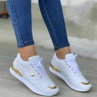 Sepatu wanita baru platform warna senada sepatu olahraga fashion kasual sepatu pasangan umum