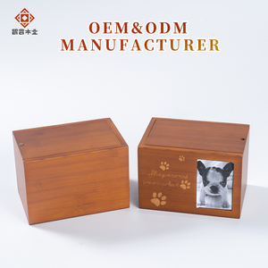 Zhihe thân thiện với môi tre Pet urn Slide-Mở nắp hình ảnh hiển thị bảng điều khiển Laser-Tùy chỉnh thiết kế/văn bản OEM có sẵn. - Product Image 2