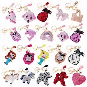 Designer Keychain Women Girls Car Purse Handbag Custom Wholesale Crystal Diamond Heart Pendant Rhinestone Heart Keychains