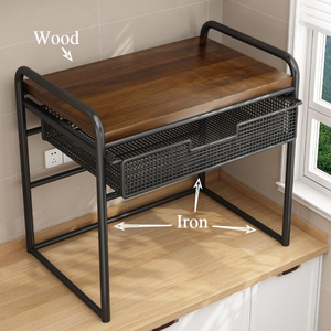 Étagère de rangement domestique, organisateur de cuisine, support pour <span class=keywords><strong>micro</strong></span>-ondes, étagère multi-niveaux pour bouteilles d'assaisonnement <span class=keywords><strong>avec</strong></span> tiroirs - Product Image 3