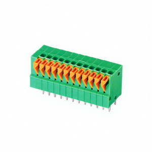 Pcb Wire to Board Connector KF141V-2.54-Brass Tin Plated 2.54mm Pitch Spring Green Orange Color Small Size <b>Terminal</b> Block - Product Image 1