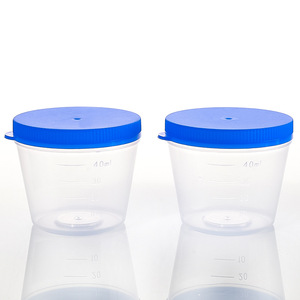 YINYUEBIO Gobelet à expectorations jetable 40 ml en plastique avec couvercle et échelle graduée pour la collecte d'échantillons - Product Image 1