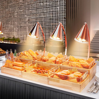 Lampe chauffante électrique pour aliments, réchauffeur de buffet, acier inoxydable, équipement de conservation de la chaleur pour table de restaurant