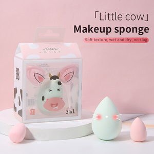 LMLTOP 3 pièces Éponges de maquillage en forme de vache pour fond de teint Marque privée Éponge de maquillage en forme de goutte d'eau Ensemble d'éponges de maquillage mignonnes Blender Beauté A80212 - Product Image 5