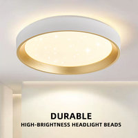 Lustre LED Plafonnier Minimaliste Base en Fer Alimenté par Courant Alternatif Rond Blanc 3CCT Lumière de Chambre OEM/ODM