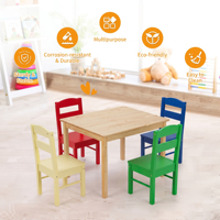 Ensemble table et chaises en bois pour maternelle, mobilier de classe pour garderie, crèche, centre de soins aux enfants, espace d'apprentissage précoce