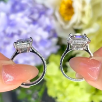 Bague de fiançailles solitaire en diamant de laboratoire taille radiant et taille ronde 3 carats, or massif 14K 18K, certifiée IGI CVD/HPHT, personnalisée pour femme