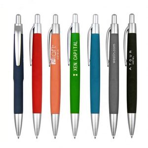 Stylo Bille Promotionnel en Gros avec Colle Pulvérisée, Matériau Métallique à Pression, Logo Imprimé pour l'Éducation et les Conférences, Couleurs Assorties - Product Image 1