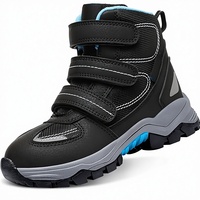 Botas de Nieve Impermeables para Niños, con Triple Correa de Velcro, Forro Polar, Antideslizantes, Reflectantes, para Senderismo al Aire Libre